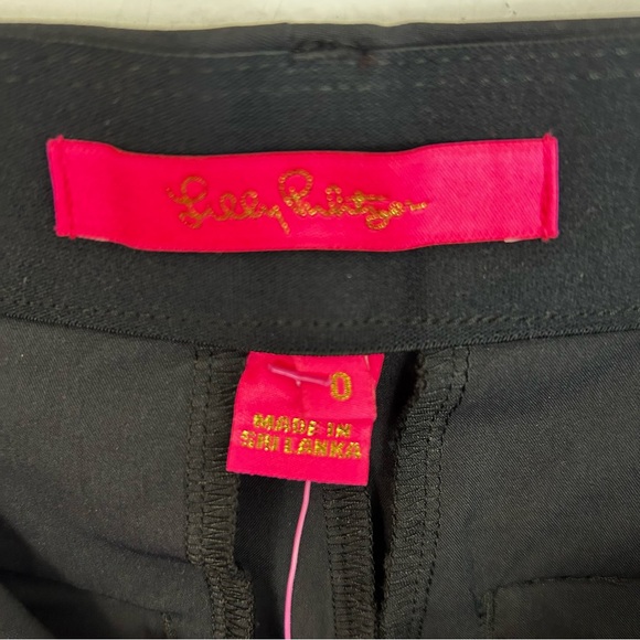 NWT Lilly Pulitzer Black Noir Travel Trousers/Pants Straight Leg UPF 50 Size 0 - Picture 6 of 10